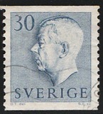 [King Gustaf VI Adolf of Sweden - New Engravement with Imprint, type EE4]