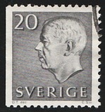 [King Gustaf VI Adolf of Sweden - White Numerals, with Imprint, type FA3]