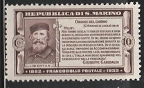 [The 50th Anniversary of the Death of Guiseppe Garabaldi, type BD]