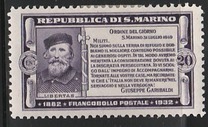 [The 50th Anniversary of the Death of Guiseppe Garabaldi, type BD1]