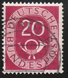 [Corno postale - Filigrana: Linee decorative a zig zag decrescenti, BP dritto capovolto - Stampatore: Bundesdruckerei - Disegno: Georg Alexander Mathéy, Scrivi K7]