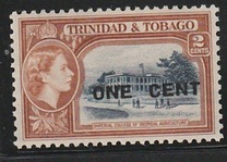 [Issues of 1953/1955 Surcharged ONE CENT, type AV1]