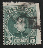 [King Alfonso XIII - Blue Control Numbers on Backside, type AT1]