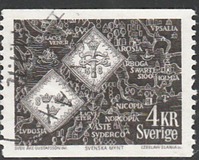 [Una barca di Waxholm e una vecchia moneta svedese - Carta: fluorescente, Scrivi KS]