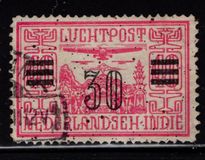 [Airmail - Airplanes over Landscape Stamp of 1928 Surcharged, type M5]