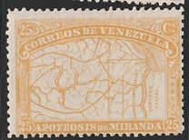 [80 Aniversario de la muerte del General Francisco de Miranda, 1.750 - 1.816. Mapa de la región del Orinoco., tipo AF]