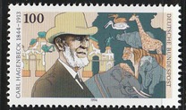 [The 150th Anniversary of the Birth of Carl Hagenbeck, Dealer in Animals, τύπος BEY]