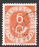 [Corno postale - Filigrana: Linee decorative a zig zag decrescenti, BP dritto capovolto - Stampatore: Bundesdruckerei - Disegno: Georg Alexander Mathéy, Scrivi K3]