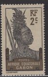 [Warrior - Inscription "AFRIQUE EQUATORIALE GABON" - Yellowish Paper, type I2]