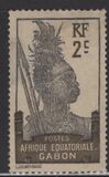 [Warrior - Inscription "AFRIQUE EQUATORIALE GABON" - Yellowish Paper, type I2]