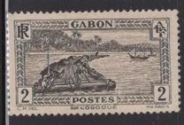 [Colonial Drawings - Timber Raft on the Ogowe River, τύπος AE1]