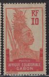 [Warrior - Inscription "AFRIQUE EQUATORIALE GABON" - Yellowish Paper, type I7]