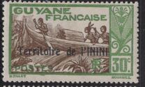 [French Guyane Postage Stamps Overprinted "Territorie de I'ININI", 類型 B1]