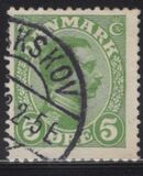 [King Christian IX, 1818-1906 - Vertical and Horizontal Lines in Background in Oval, type N]