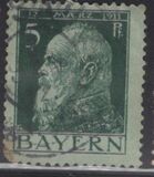 [The 90th Anniversary of the Birth of Prince Luitpold - Type I: Small 9 and no Foot on 1 in "1911". Type II: Large 9 and Foot on 1 in "1911", 类型 F3]