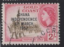 [Queen Elizabeth Stamps of 1952 of Gold Coast Overprinted "GHANA INDEPENDENCE 6TH.. MARCH, 1957", type B7]