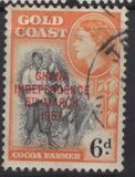 [Queen Elizabeth Stamps of 1952 of Gold Coast Overprinted "GHANA INDEPENDENCE 6TH.. MARCH, 1957", type C2]