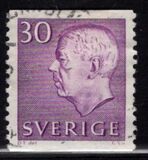 [King Gustaf VI Adolf of Sweden & Tree Crowns - New Colors and Values, type FA57]