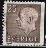 [King Gustaf VI Adolf of Sweden - New Engravement with Imprint, type DB27]