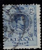 [King Alfonso XIII - Blue Control Numbers on Backside, tegund BG5]