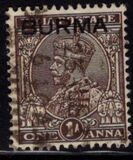 [India Postage Stamps Overprinted "BURMA", type A3]