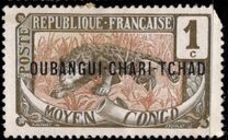 [Middle Congo Postage Stamps Overprinted "OUBANGUI-CHARI-TCHAD", type A]