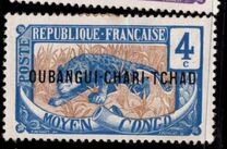 [Middle Congo Postage Stamps Overprinted "OUBANGUI-CHARI-TCHAD", type A2]