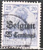 [German Empire Postage Stamps Surcharged "Fr. and C." or "Centimes" & Overprinted "Belgien", type A3]