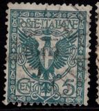 [Definitives - Eagle with Coat of Arms - Victor Emmanuel III, 1869-1947, tyyppi AJ]