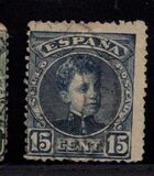 [King Alfonso XIII - Blue Control Numbers on Backside, type AT3]