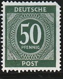[1a edizione del Consiglio di controllo alleato - A Berlino e nella zona sovietica valido fino al 1948-07-31 - Filigrana: DEUTSCHE POST multipla, discendente , Scrivi A21]