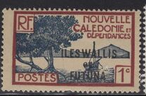 [Sellos de Nueva Caledonia de 1.928 con la sobrecarga: "ILES WALLIS - et - FUTUNA", tipo F]