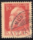 [The 90th Anniversary of the Birth of Prince Luitpold - Type I: Small 9 and no Foot on 1 in "1911". Type II: Large 9 and Foot on 1 in "1911", tipas F5]