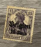 [German Empire Postage Stamps Surcharged "F and Cent" & Overprinted "Belgien", type B5]