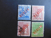 [BERLIN in Red Overprint on "Allied Occupation Zone" Stamps, type B]