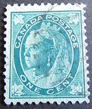[Queen Victoria - Maple Leaf in Corners, type P1]