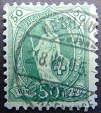 [Svizzera in piedi - Carta: bianca - Filigrana: Marchio di controllo 1 (croce all'int. dell'ovale), Scrivi M9]