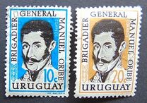 [The 104th Anniversary of the Death of Manuel Oribe, 1792-1857, type OJ]