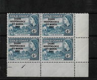 [Queen Elizabeth Stamps of 1952 of Gold Coast Overprinted "GHANA INDEPENDENCE 6TH.. MARCH, 1957", type B5]