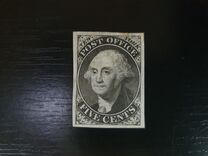 [George Washington - Blue Wove Paper. Size: 20,75 x 27,75mm, type B1]