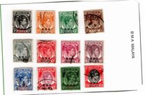 [Straits Settlements Postage Stamps Overprinted "B M A MALAYA" in Black or Red Colour, Tip A]