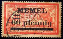 [French Postage Stamps Overprinted "MEMEL" and Surcharged, प्रकार B6]
