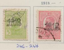 [No. 223 & 224 Overprinted 1918 in Red or Black, typ BE]