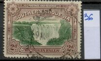 [Victoria Falls - Nos. 30 & 31 Inscribed with "Postage & Revenue" at Top of Frame, jenis F]
