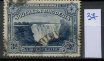 [Victoria Falls - Nos. 30 & 31 Inscribed with "Postage & Revenue" at Top of Frame, jenis F2]