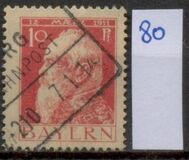 [The 90th Anniversary of the Birth of Prince Luitpold - Type I: Small 9 and no Foot on 1 in "1911". Type II: Large 9 and Foot on 1 in "1911", type F4]