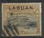 [Not Issued North Borneo Stamps Overprinted "LABUAN" - Inscription Corrected from "POSTAL REVENUE" to "POSTAGE REVENUE", Tipe O]