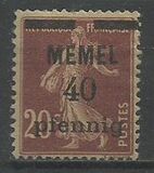 [French Postage Stamps Overprinted "MEMEL" and Surcharged, type B4]