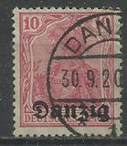 [German Stamps Overprinted "Danzig", प्रकार A1]