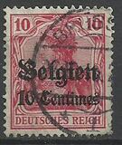 [German Empire Postage Stamps Surcharged "Fr. and C." or "Centimes" & Overprinted "Belgien", type A2]